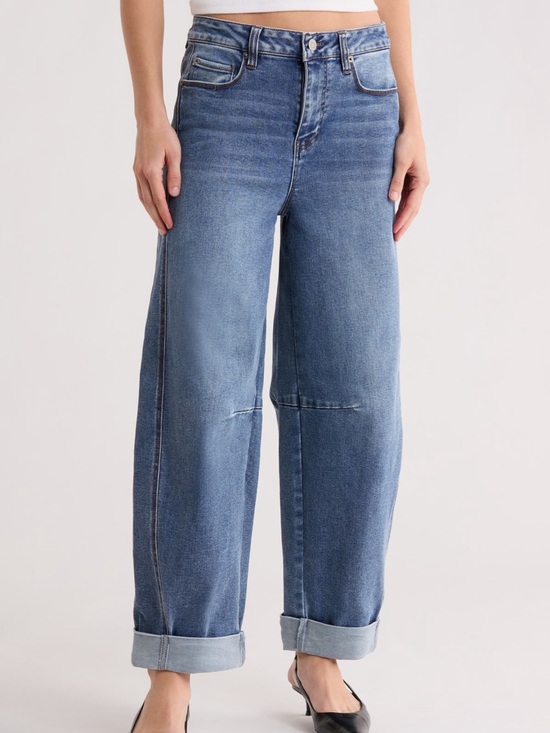 International design Denim - High-Rise Wide Leg Blue Jeans for Women
